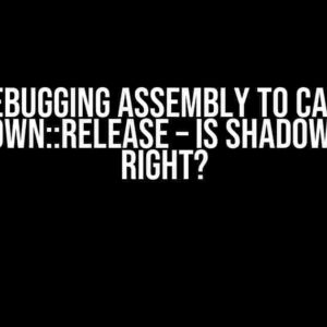 Debugging Assembly to Call IUnknown::Release – Is Shadow Space Right?