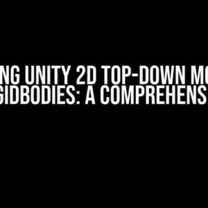 Mastering Unity 2D Top-Down Movement using Rigidbodies: A Comprehensive Guide